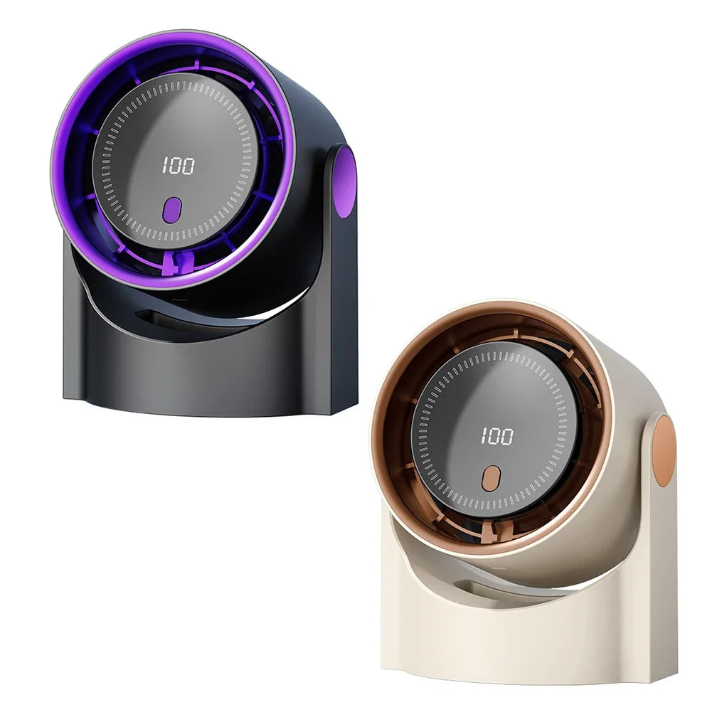 100 Level Bladeless Fan 4000mA Rechargeable Portable Desk Fan Digital Display High-speed Circulating Cooling Fan for Home Office