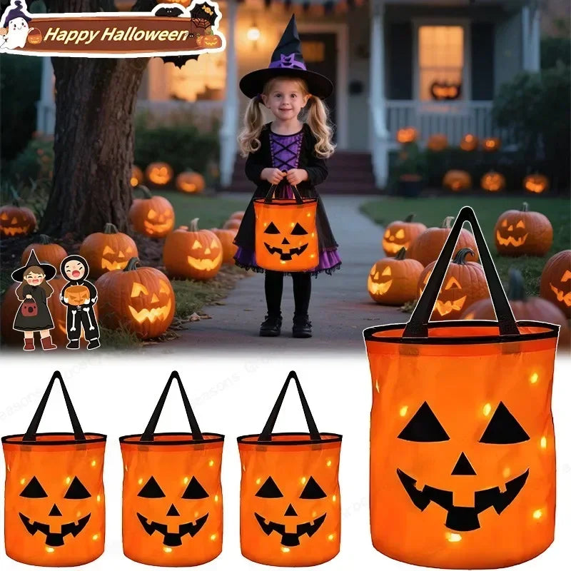 Halloween LED Light-Up Pumpkin Candy Bag