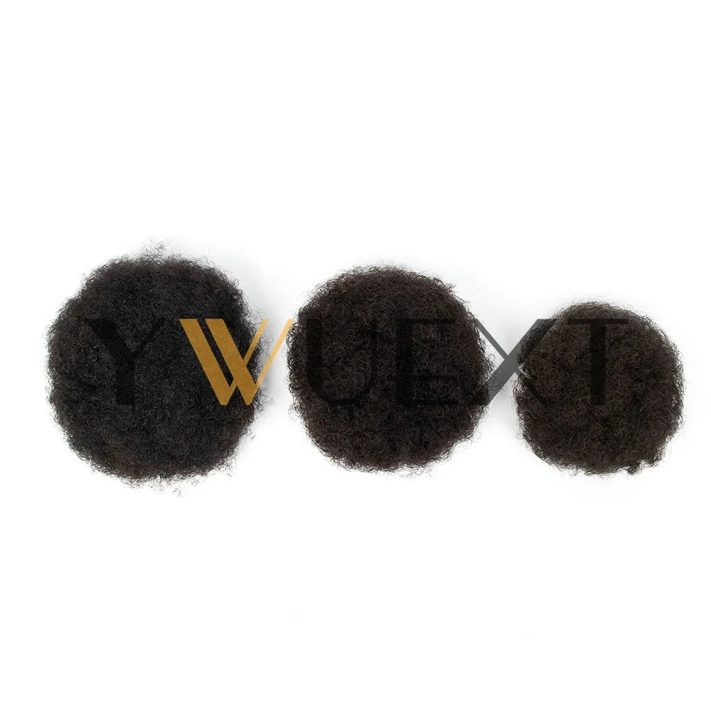 Kinky Curly Afro Puff Drawstring Ponytail, Human Hair