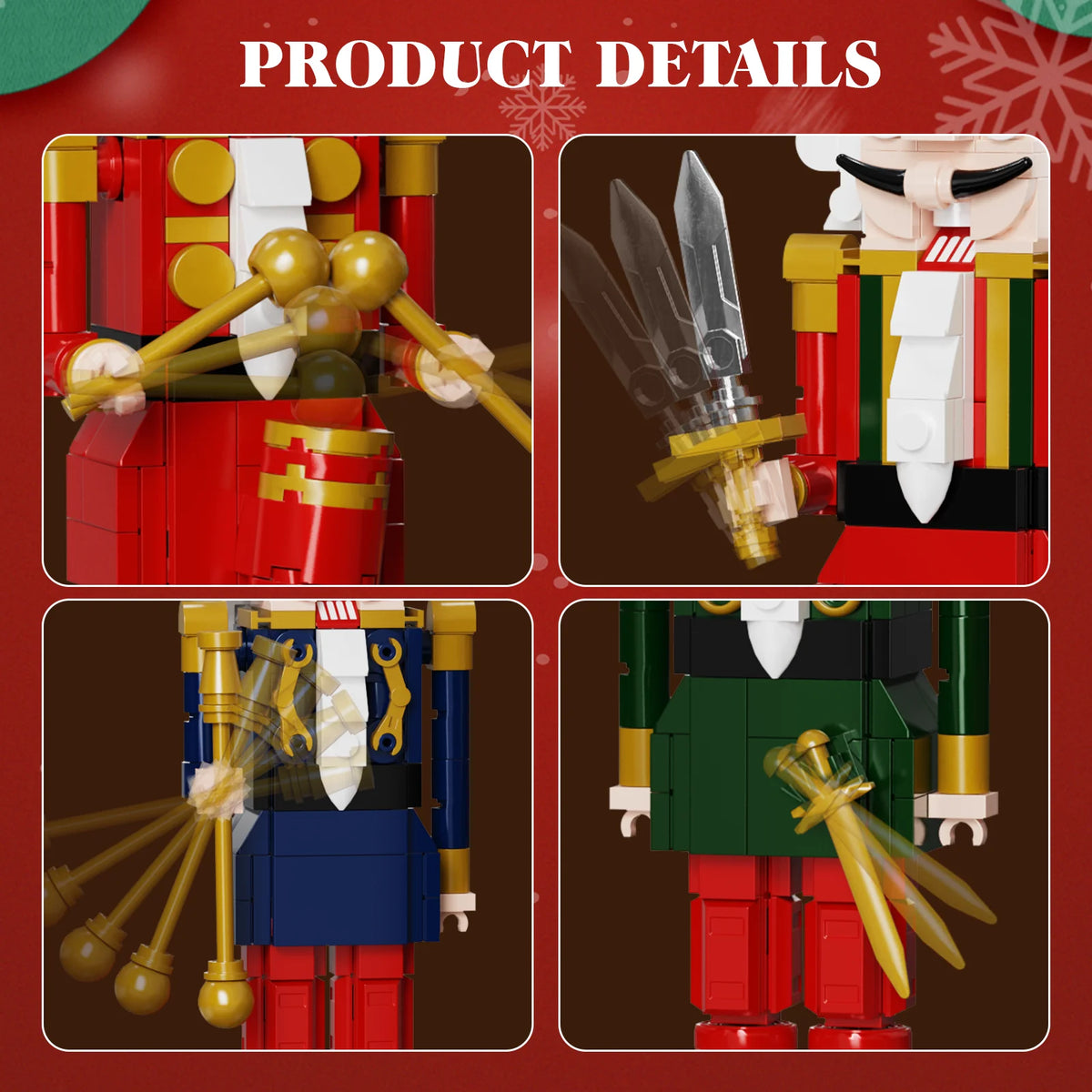 Christmas Nutcracker Building Blocks Set Xmas Nutcracker King and Soldier Sets Toys Gifts for Kids (943 PCS)
