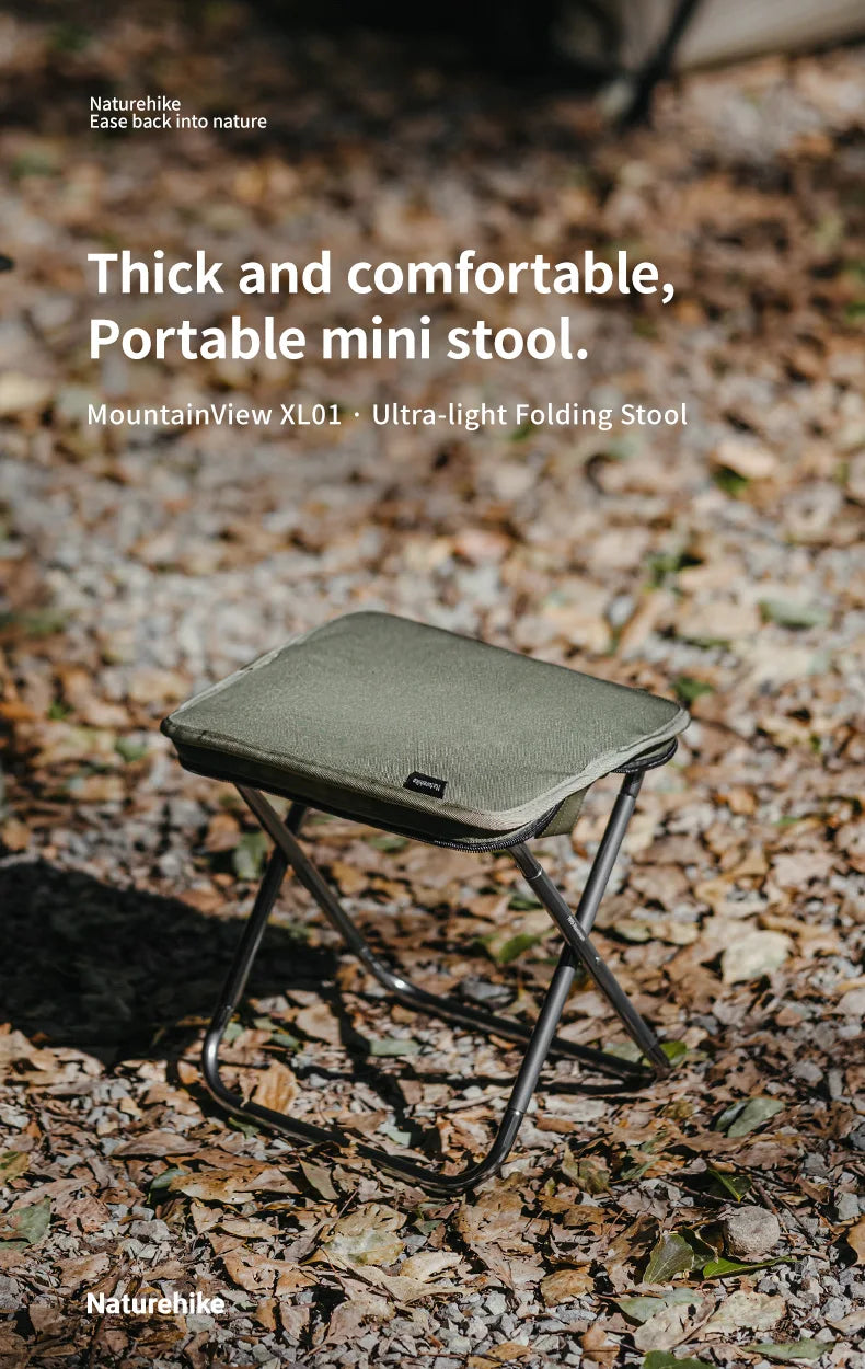 Naturehike Foldable Collapsible Backpack Portable Seat Stool Lightweight Mini Easy Carry Outdoor Travel Fishing Stool Picnic Stool
