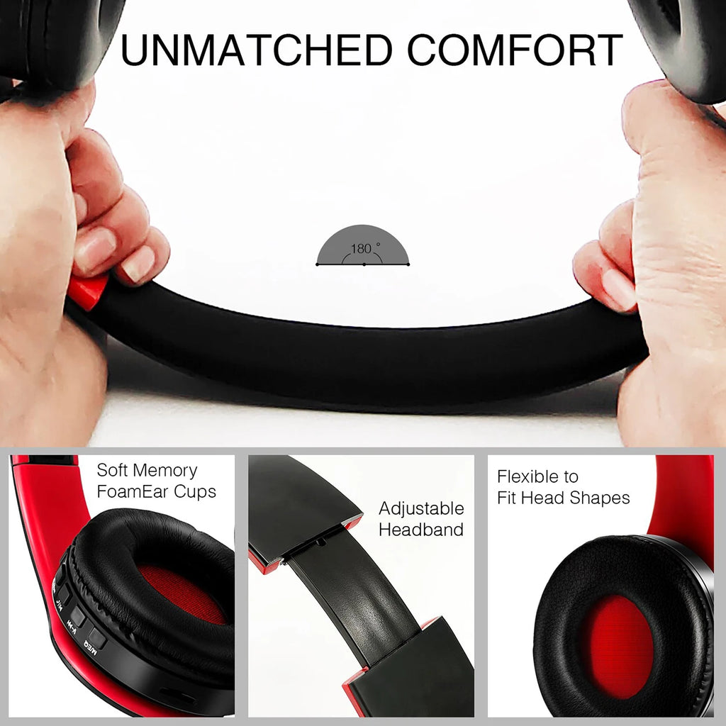 Wireless Bluetooth Stereo Headset Upgrading Sports Overhead Earphone with Mic for Smart Phone TV PC Tablet - Music