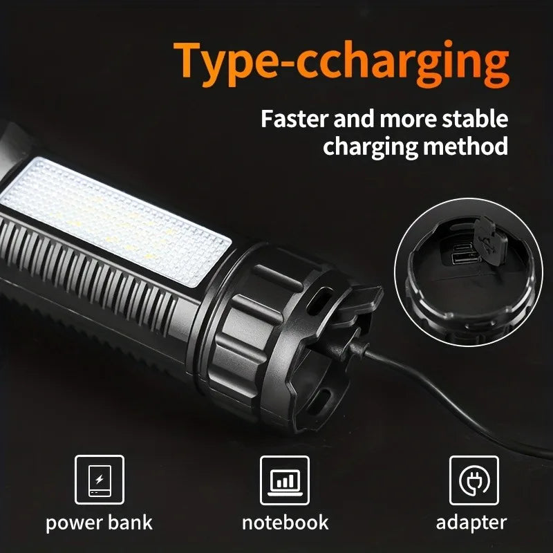 Rechargeable Long-Beam LED Flashlight