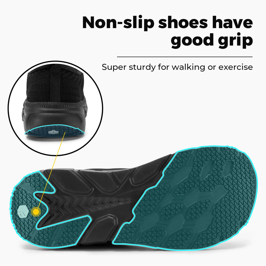 FitVille Men's Extra Wide Toe Box Shoes, Cushioned Non-Slip Lightweight Walking Sneakers