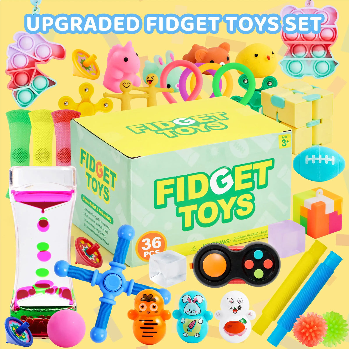 Joyfy 60 Pack Party GiftsFidget Toys Adults Party Favors Autism Sensory Treasure Box Toys Classroom Prizes Stress Relief Gifts