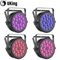 U'King 1/2/4Pcs 200W Par Lights RGBWA+UV 18 LEDs Stage Lights DMX512 Par Can DJ Lights For Wedding Party Disco KTV Bar Nightclub