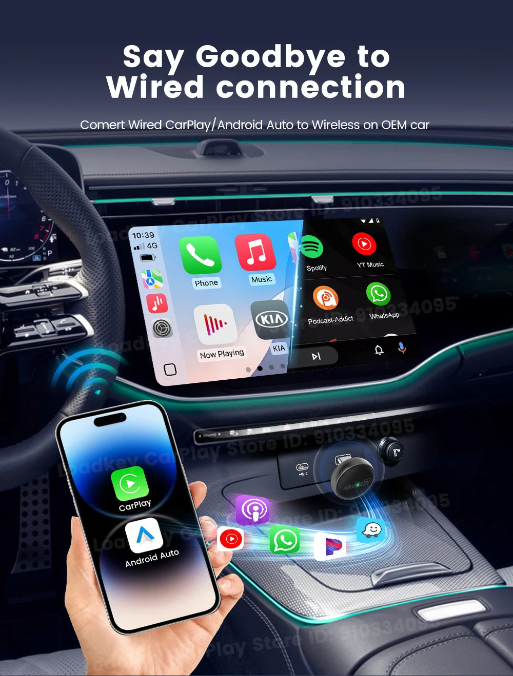 New CarlinKit Mini Ultra3 Wireless CarPlay Adapter Android Auto Wireless Dongle 2-In-1 Wireless Adapter Auto Connect 5.8G Wifi