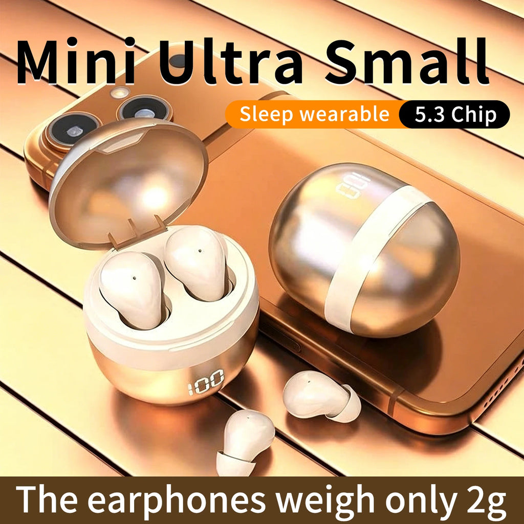 Small Wireless Bluetooth Headphones, Side Sleeping Not Pressing Ear And Sports Invisible In Ear Noise Cancelling Earphones, Low Latency