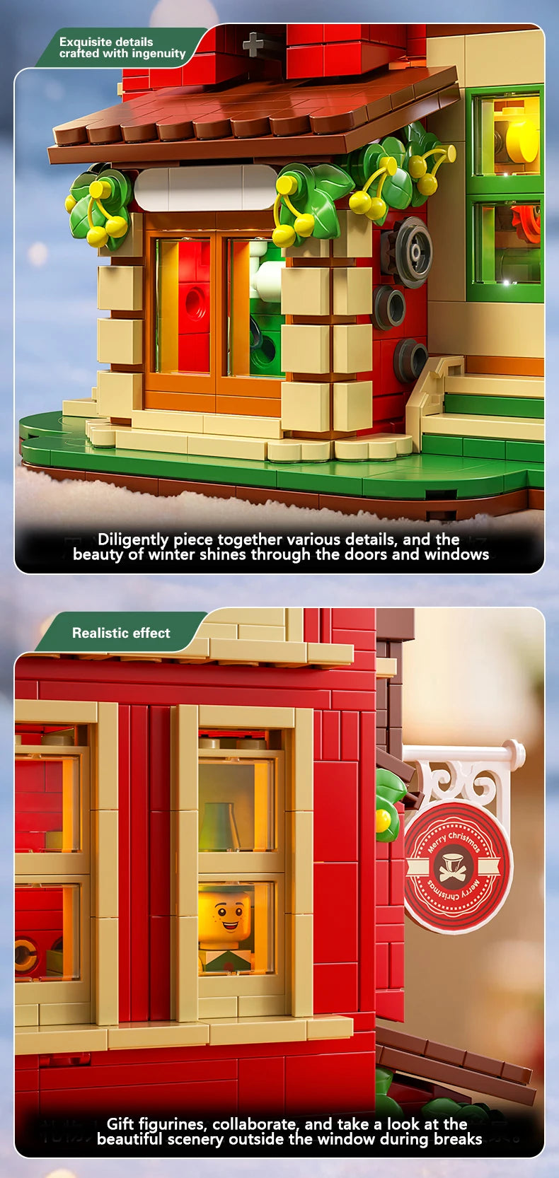 KAVOWORLD Christmas Present Factory House Building Blocks Set 2782PCS DIY Assembly Bricks Toy for Christmas Gift Home Decoration