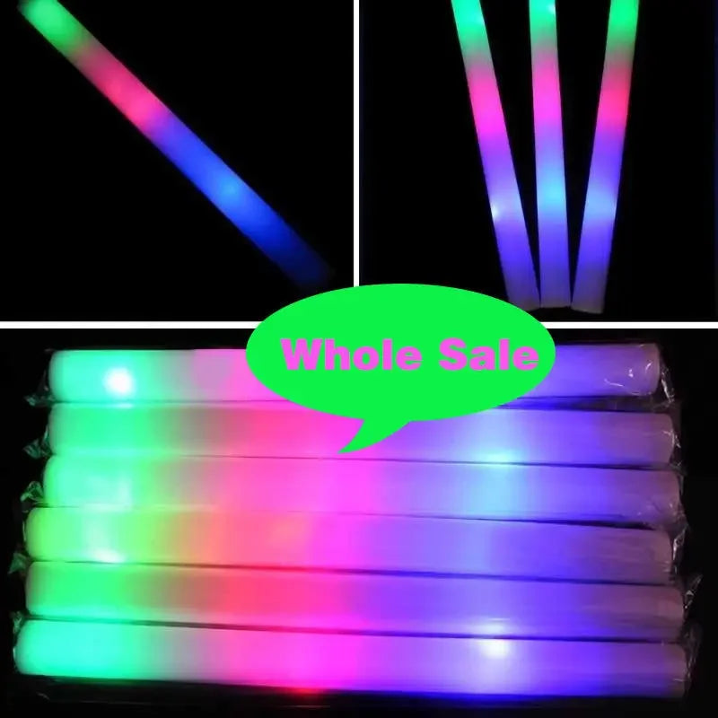 Glow Sticks Bulk 102Pack LED Light Up Foam Sticks 3 Modes Color Flashing,Glow Party Supplies for Wedding Birthday Concert