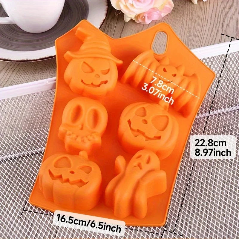 Halloween Silicone Candy Mold – Pumpkin, Skull, Bat and Ghost Shapes
