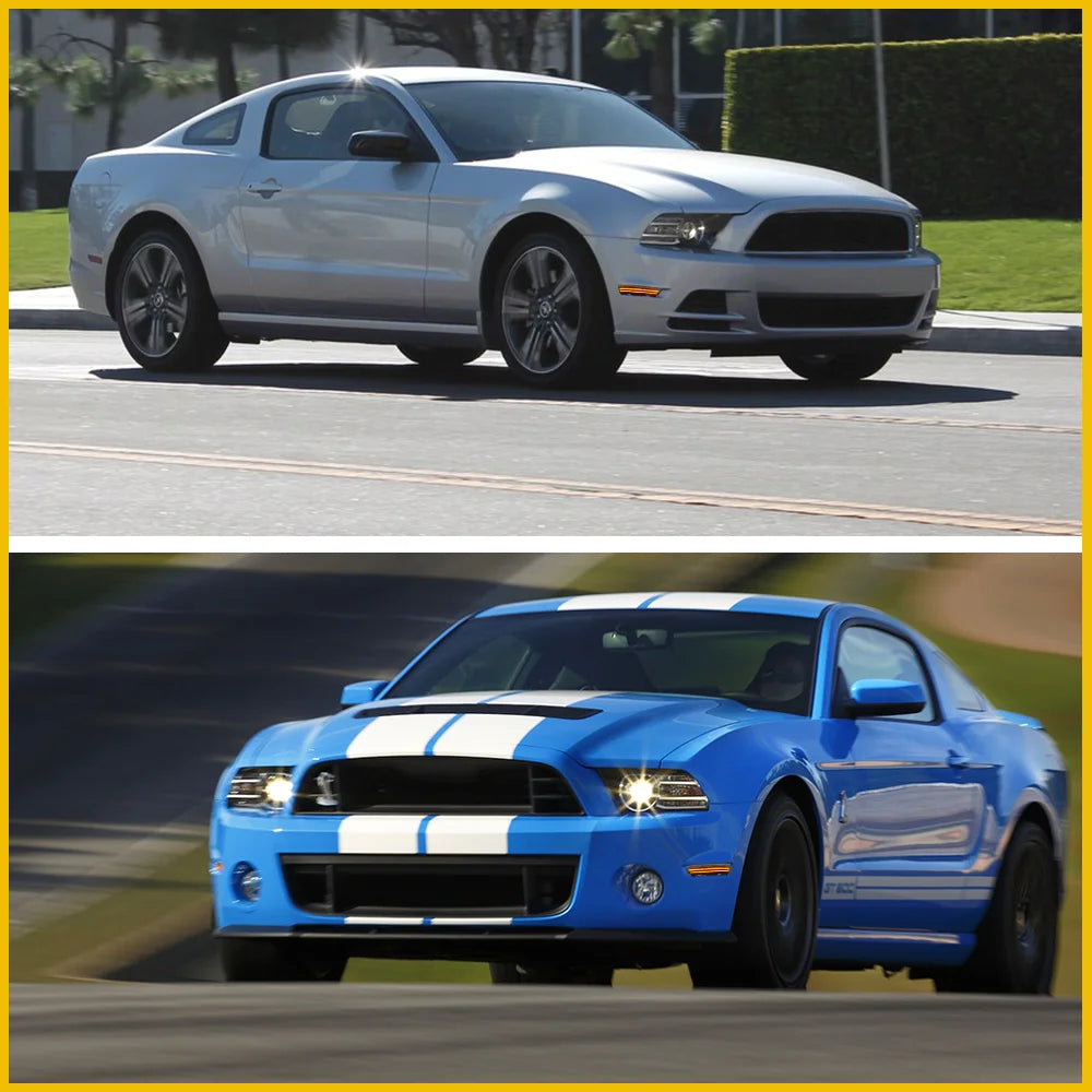 4/2Pcs LED Turn Signal Front Rear Bumper Side Marker Lights For Ford Mustang GT Shelby GT500 Boss 302 2010 2011 2012 2013 2014