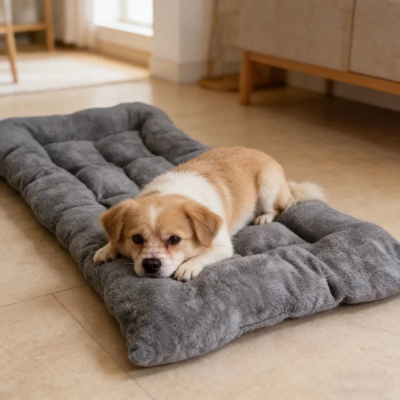 Plush Dog Bed Sofa, Thickened Soft Polyester Pet Mat for Small, Medium and Large Dogs and Crates