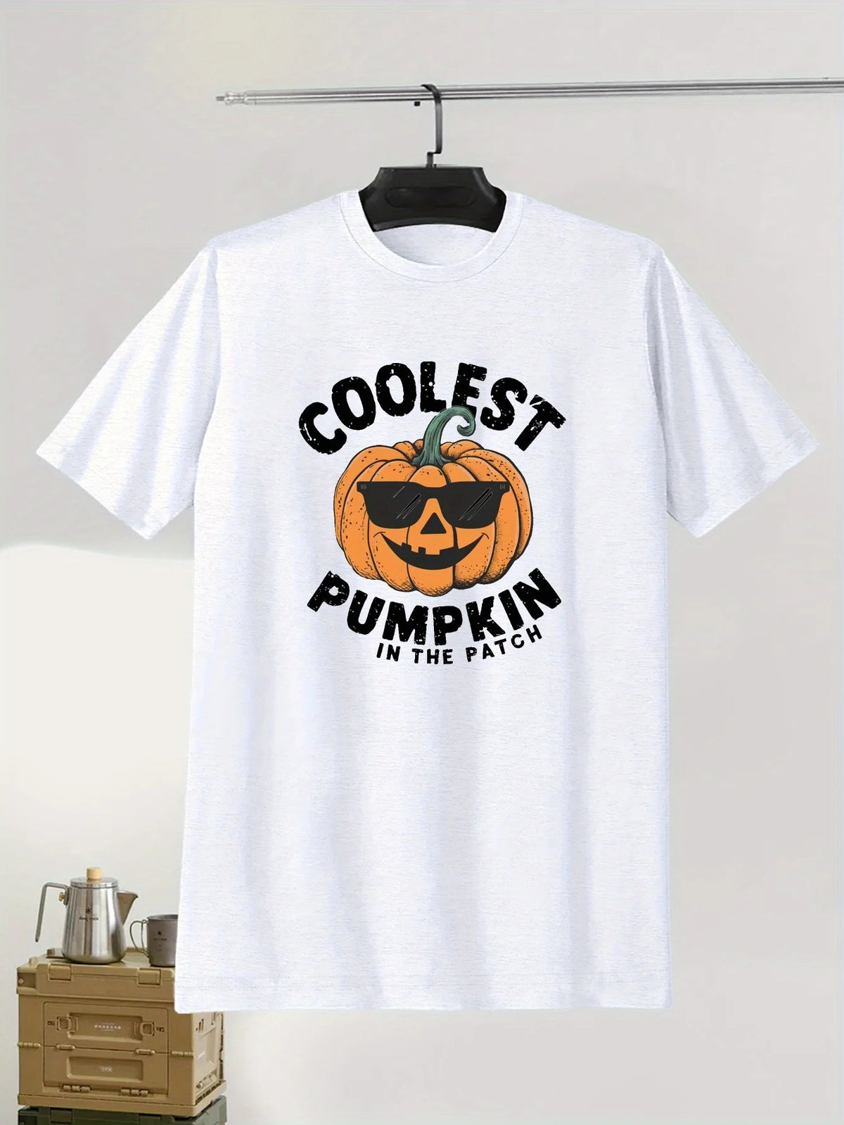 "Coolest Pumpkin in the Patch" Halloween Graphic Tee, Men's Short Sleeve T-Shirt