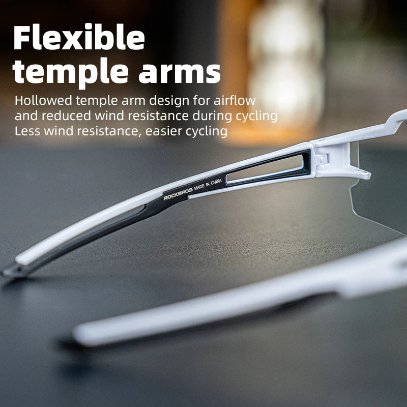 ROCKBROS Photochromic Polarized Cycling Glasses, UV400 Bike Sunglasses for MTB and Road
