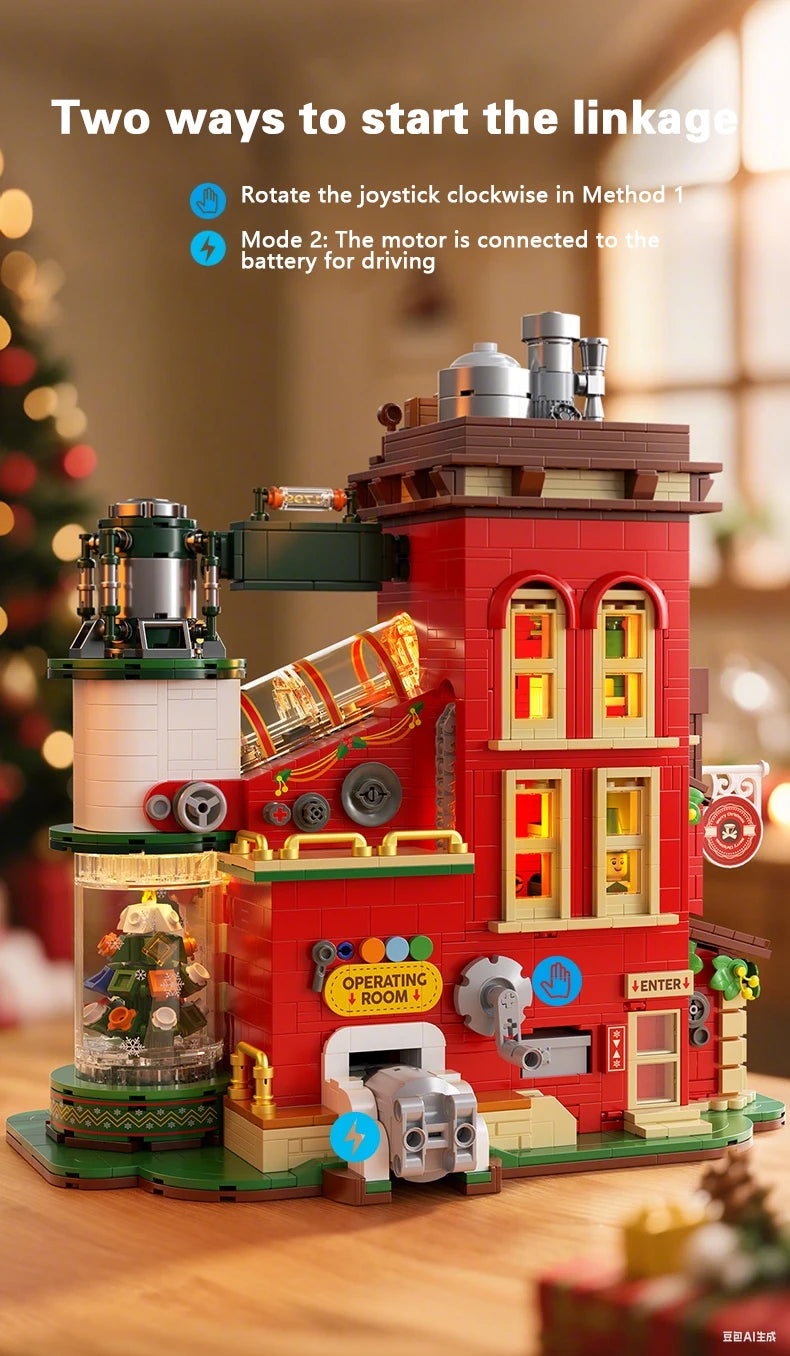 KAVOWORLD Christmas Present Factory House Building Blocks Set 2782PCS DIY Assembly Bricks Toy for Christmas Gift Home Decoration