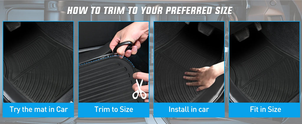 Nilight PVC Floor Mats for Cars Trucks SUVs,Universal Trim to Fit for Most Vehicles,All Weather Protection Heavy Duty Floor Liners,Pack of 4