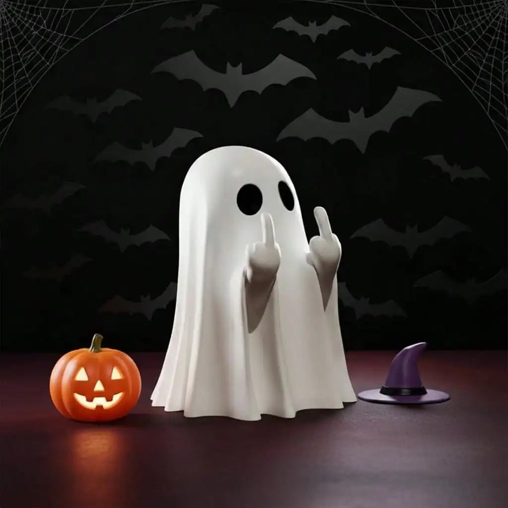 Halloween Ghost Finger Figurine, Spooky Resin Desk Decor