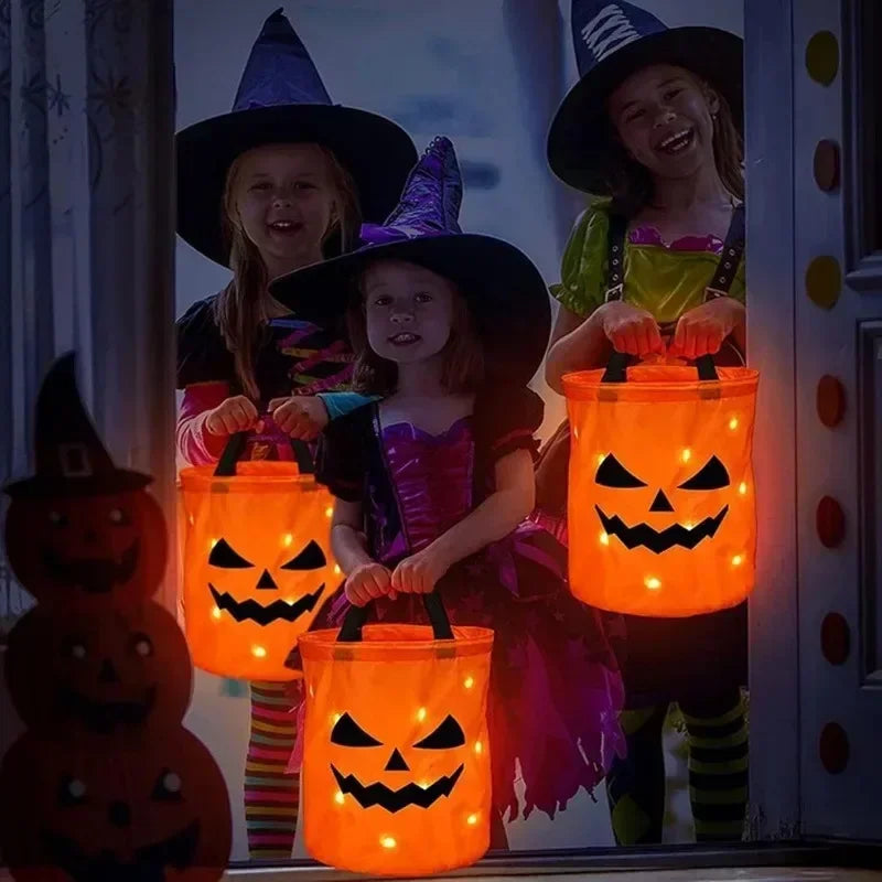 Halloween LED Light-Up Pumpkin Candy Bag