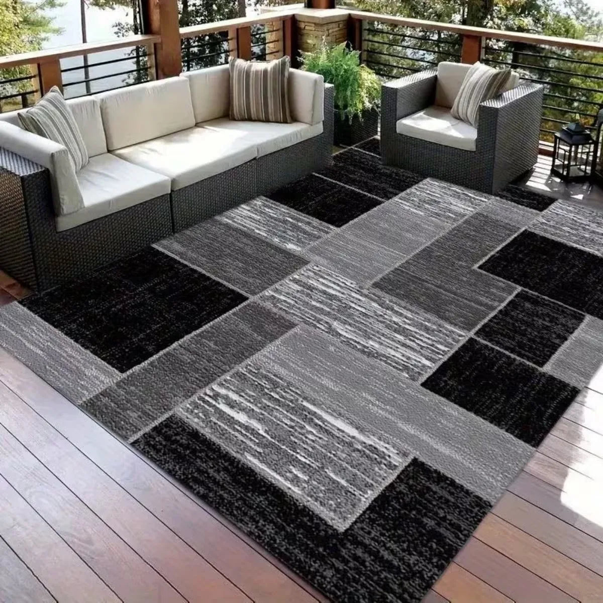 Extra Large Square Living Room Rug, Soft Crystal Velvet Floor Mat with Non-Slip Rubber Bottom, Suitable for Hallway and Bedroom
