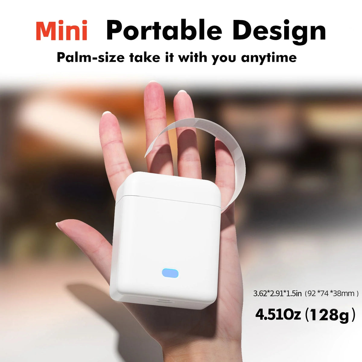 Mini Wireless Thermal Label Printer, Ink-Free