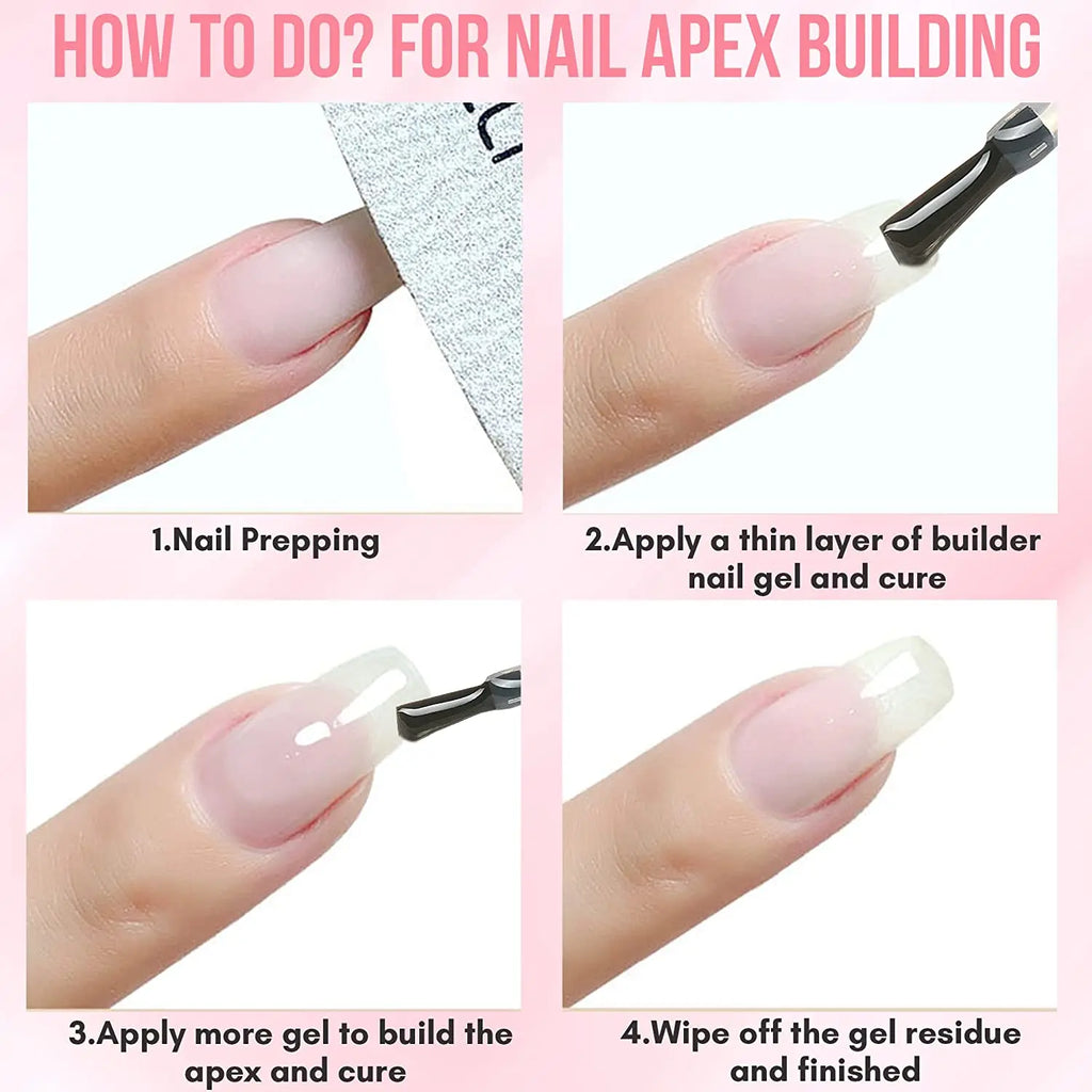 Makartt 5-in-1 Builder Gels Nail Gel Extension Nail Strengthen & Nail Repair Base Coat Nail Polish Soak Off UV/LED Lamp Needed