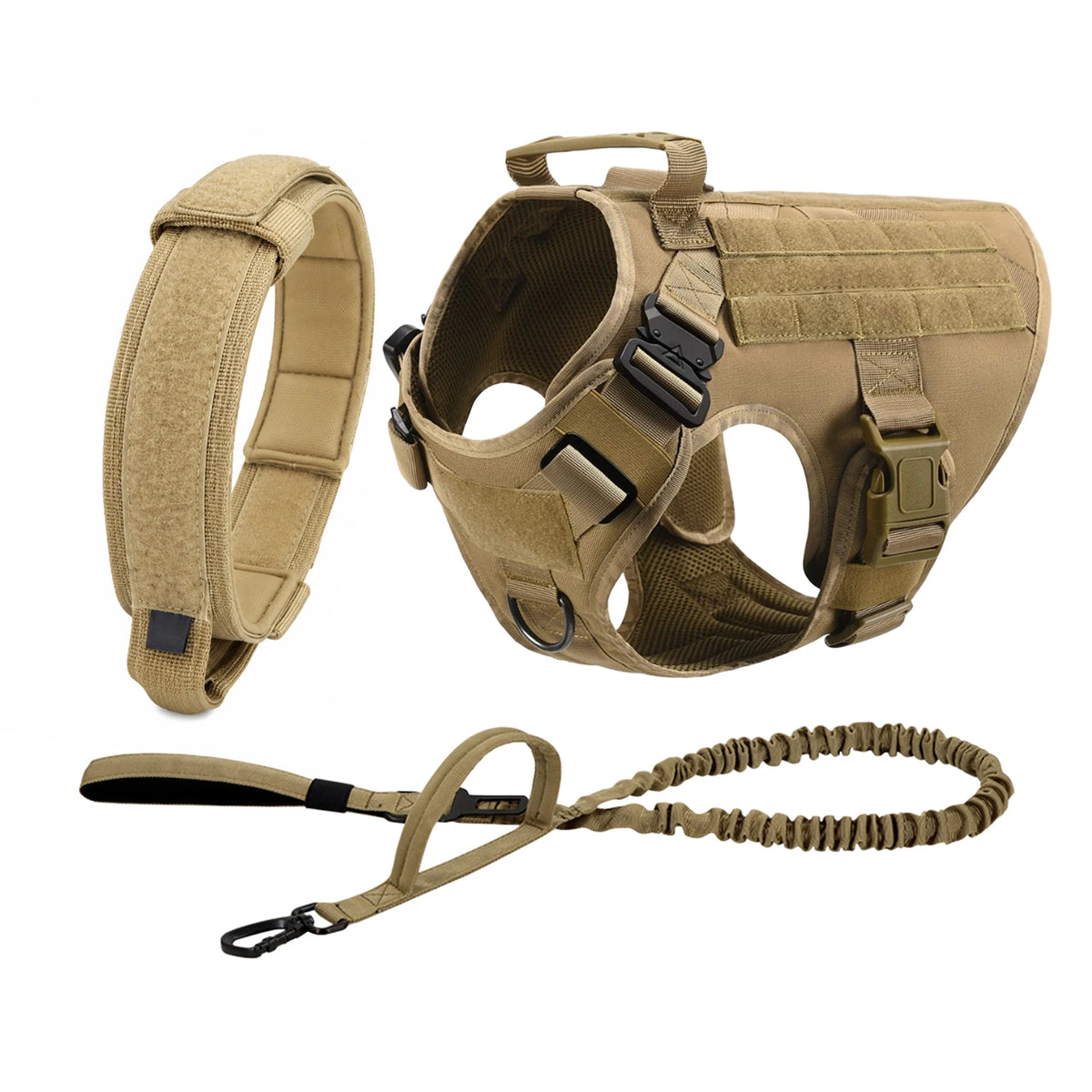 Tactical Dog Harness with MOLLE Pouches, No-Pull Training Vest for Medium and Large Dogs