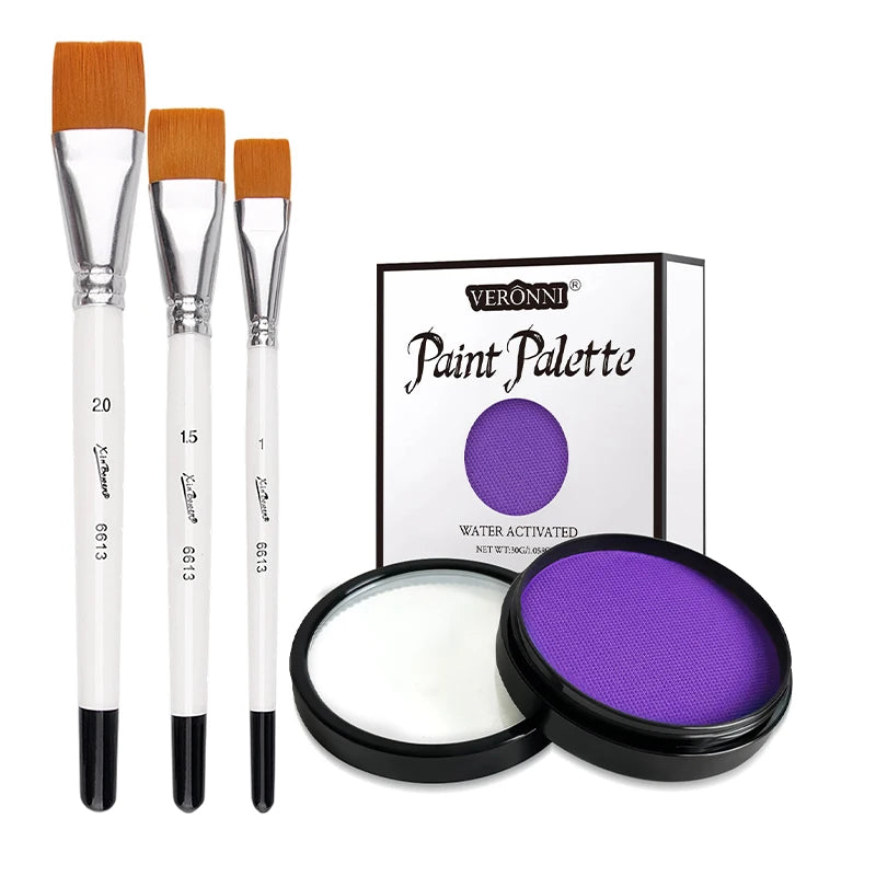 30g Face Body Painting Palette,Non-Toxic & Safe Monochromatic Water Based Face & Body PaintMakeup for Cosplay,Halloween Festival