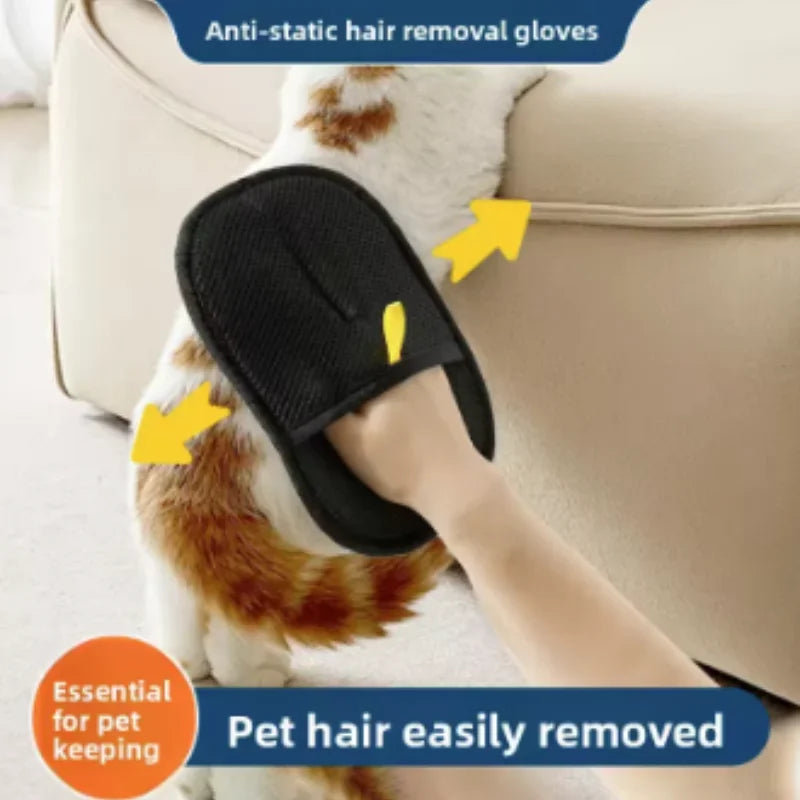Pet Grooming Deshedding Gloves, Pet Hair Remover Brush Glove for Dog, Cat, Rabbit, Long Short Curly Fur