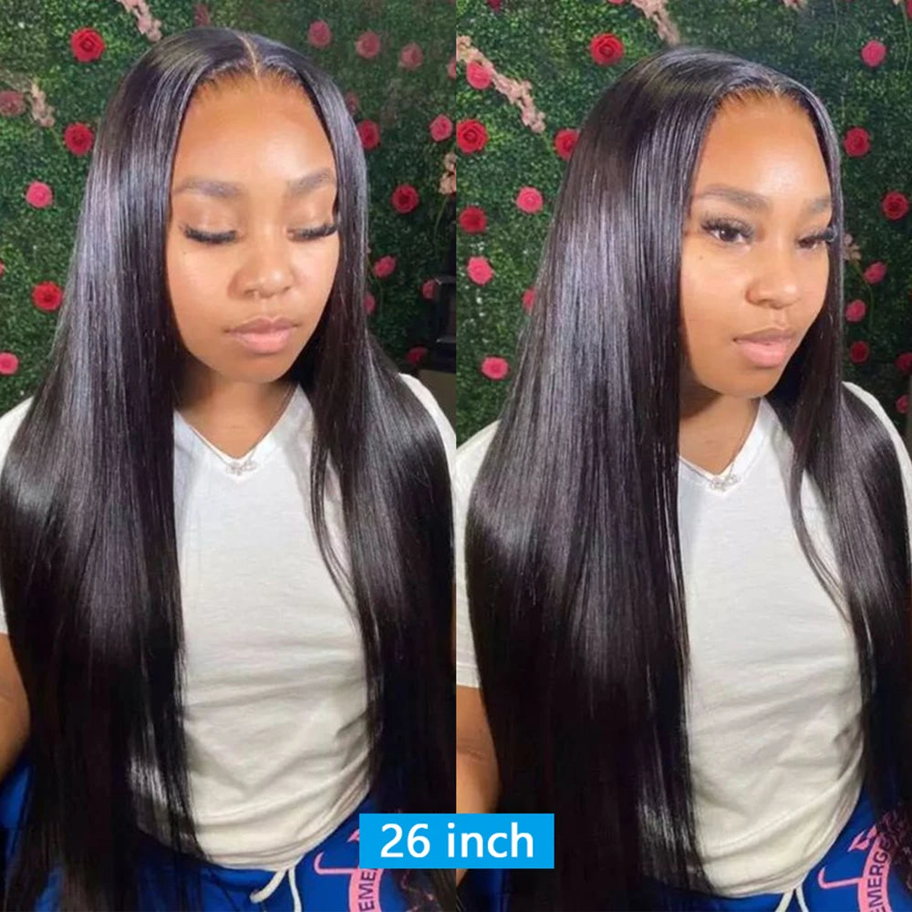 Straight Human Hair Bundles with Lace Closure