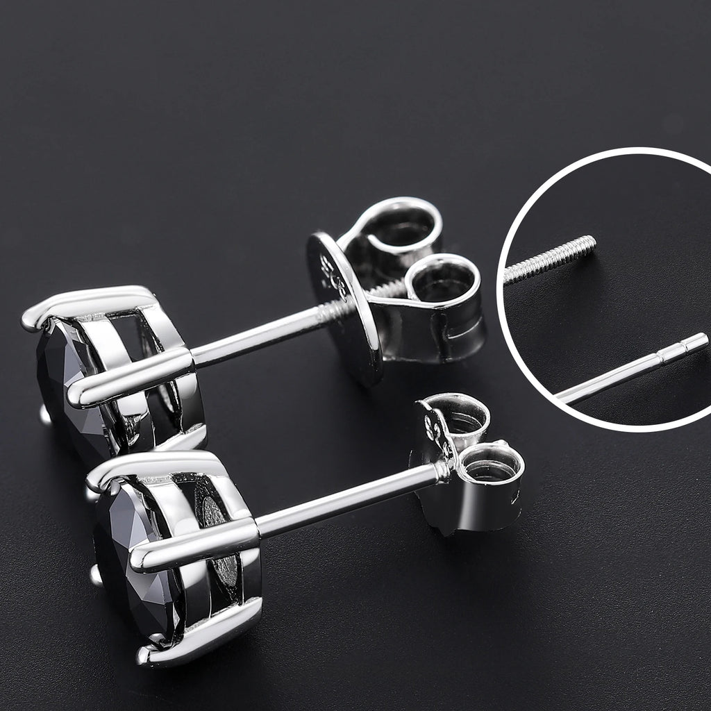 Real 0.5-2 Carat Black Moissanite Earrings For Women 100% 925 Sterling Silver Earring 2023 Trend Wedding Jewelry Christmas Gifts