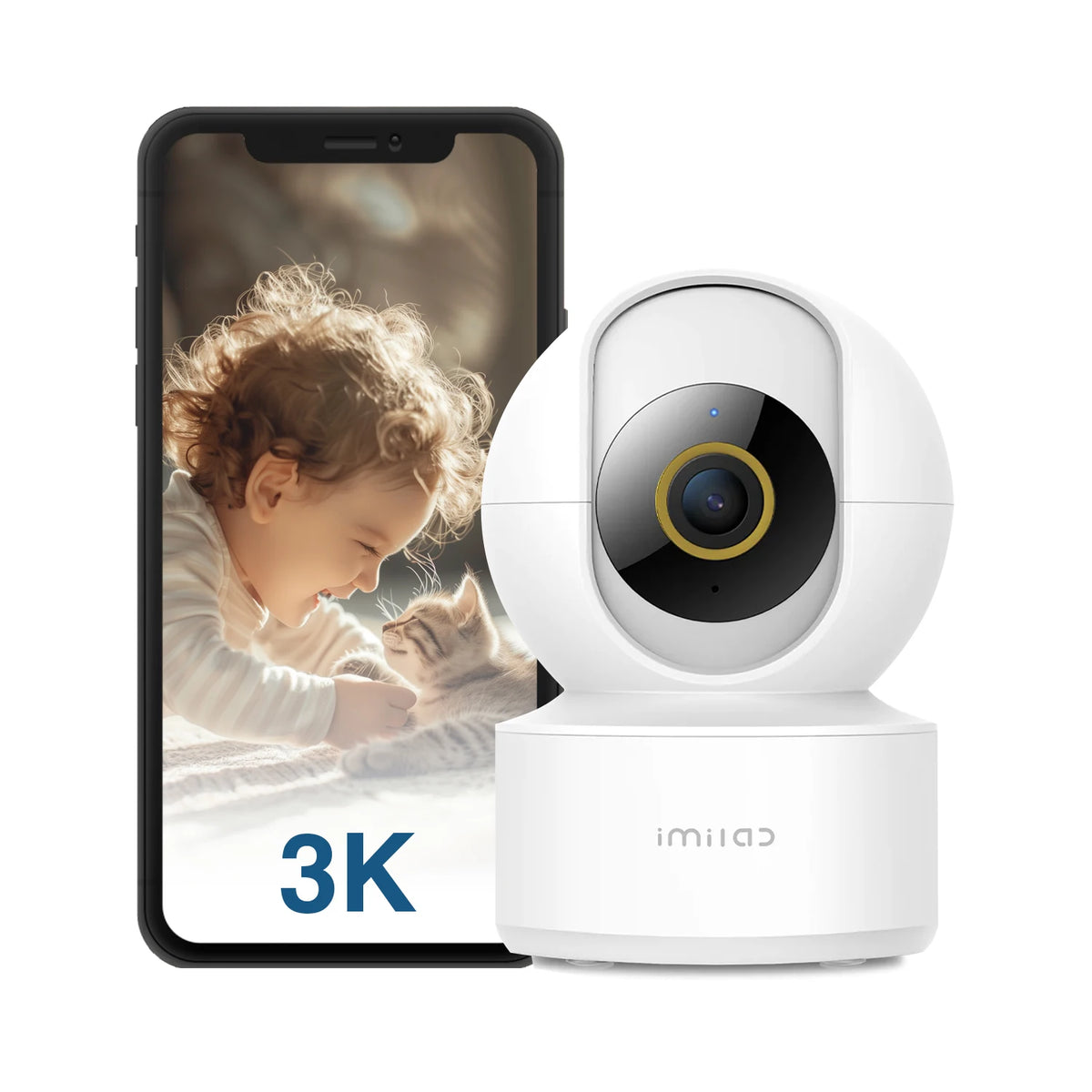 C22 3K IP Indoor Camera Detection Color Night Vision Monitor for Baby 2-Way Audio Wi-Fi6 Powerful AI Algorithm White