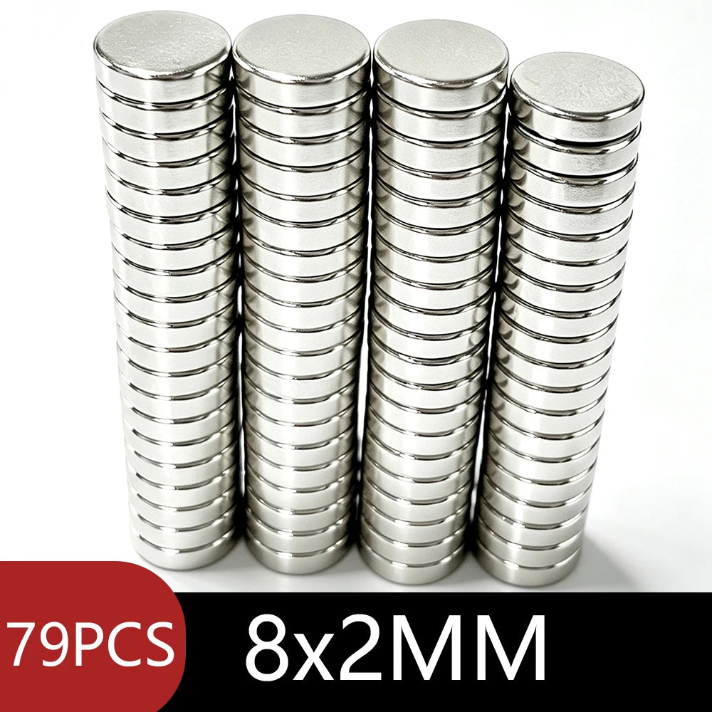 Round Disc Strong Magnets Silver Plated Magnets Tiny Circular Flat Magnets Assorted Sizes for DIY Crafts Model Making Fridge Office Scientific Experiment Household Handicraft Multi‑Scene Application