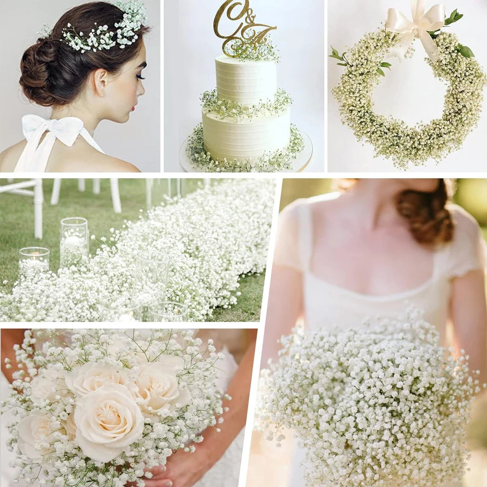 48PCS Babysbreath Artificial Flowers, Starry Sky Flowers Artificial Bulk, White Flores Greenery for Wedding Tables Decor