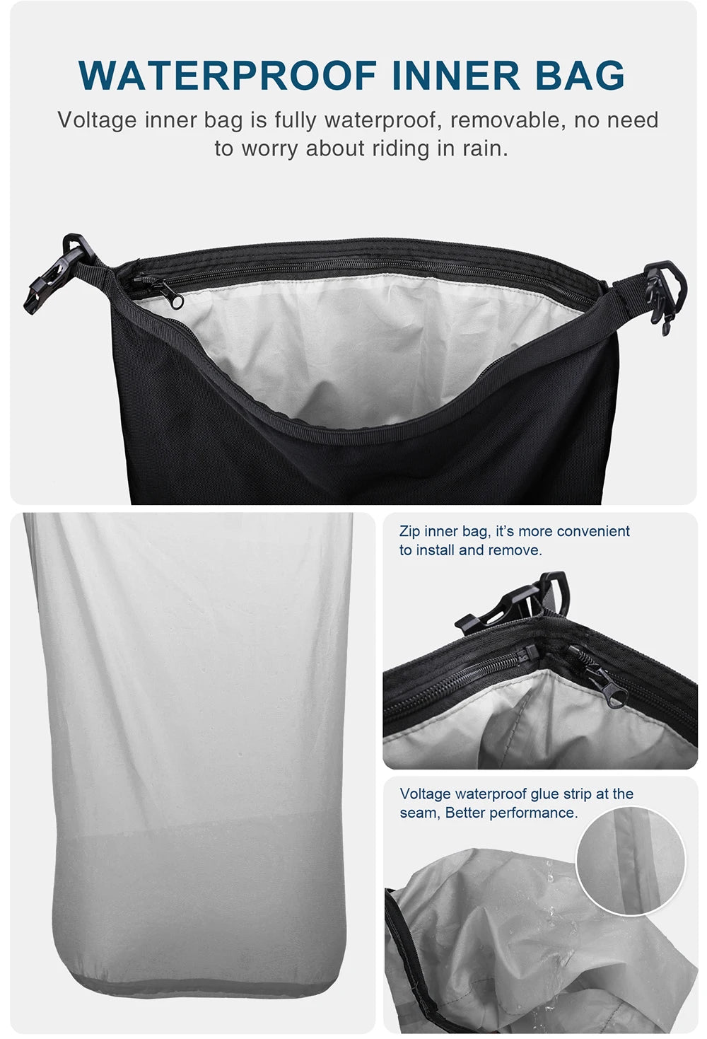 Rhinowalk Motorcycle Rear Seat Bag 10L 20L 30L Waterproof Luggage Pack Motocross Multi-Function Bumper Modification Bale