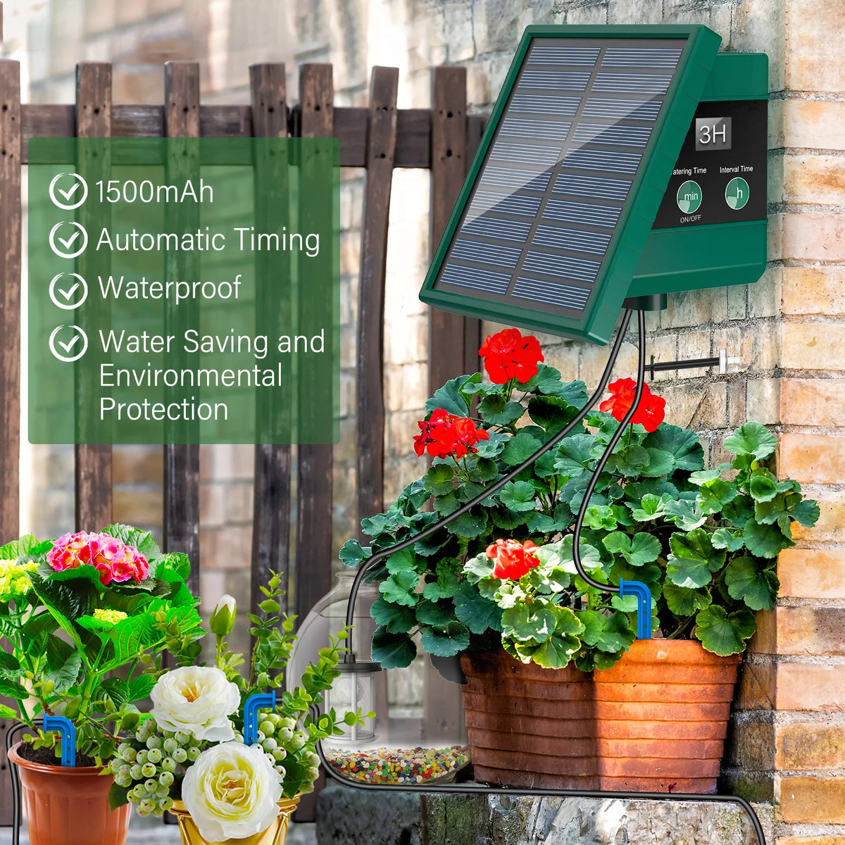 Solar Automatic Drip Irrigation System for Garden Plants