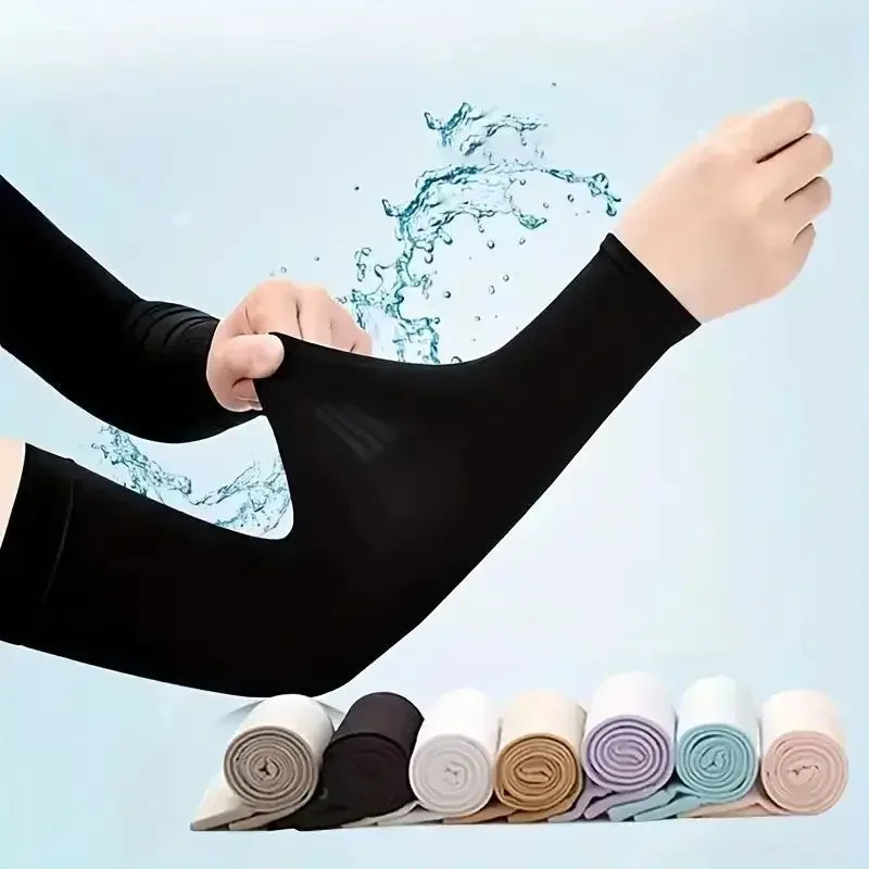 Cooling Arm Sleeves UV Sun Protection, Ice Silk Arm Covers for Men and Women