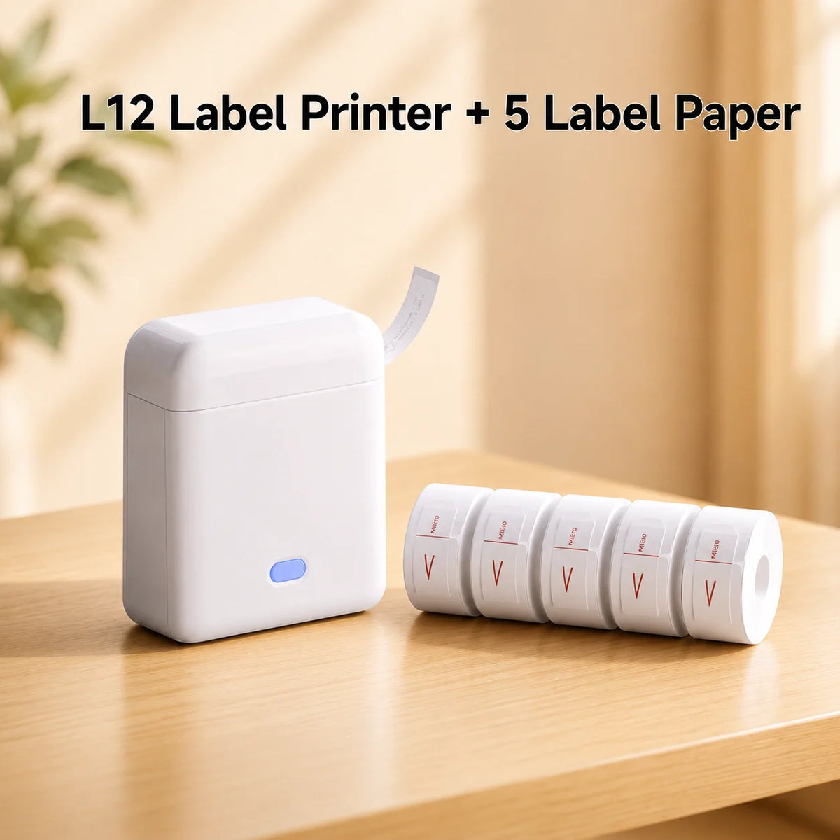 Mini Wireless Thermal Label Printer, Ink-Free