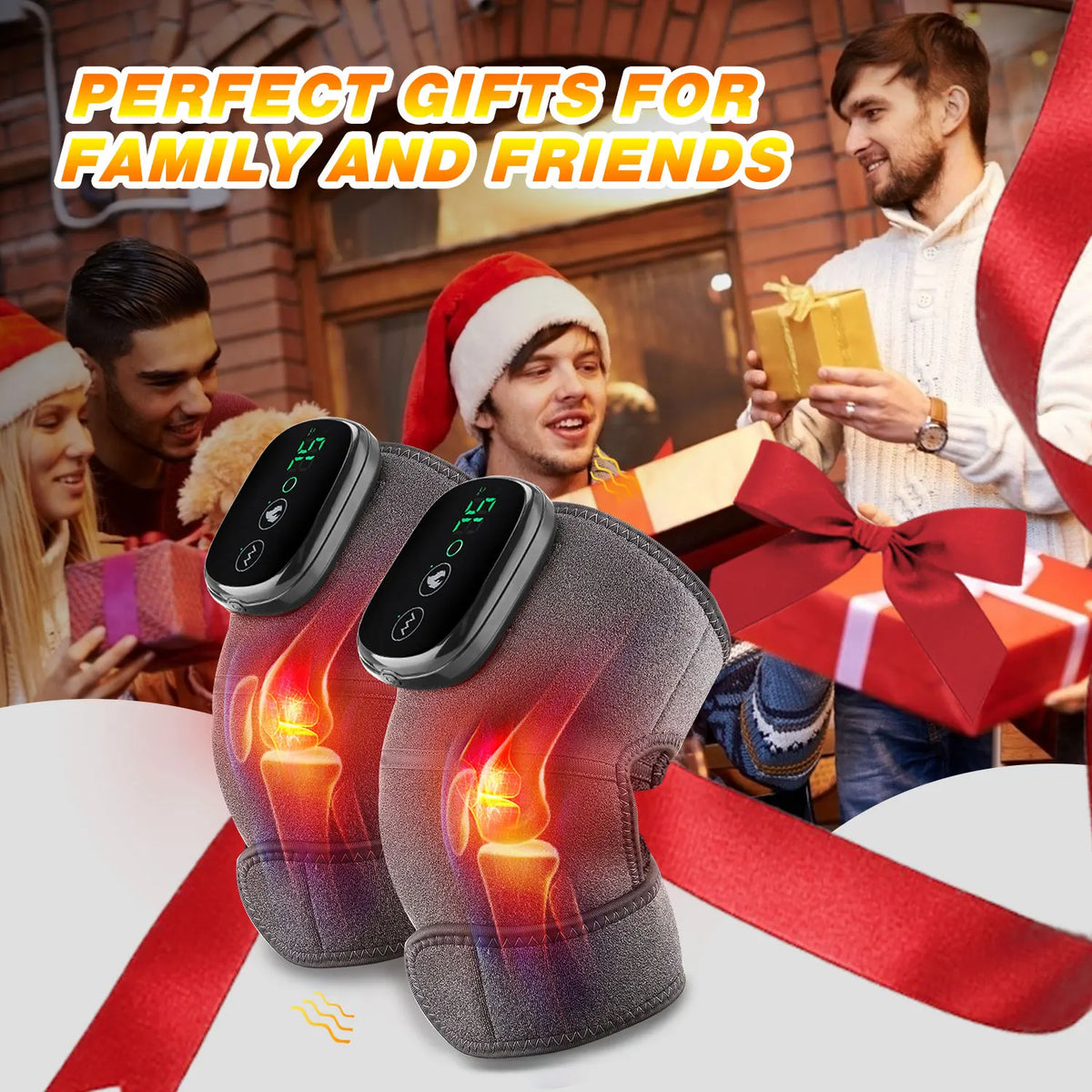 Heated Knee Massager with Vibration, Thermal Knee Pad for Knee, Shoulder and Elbow