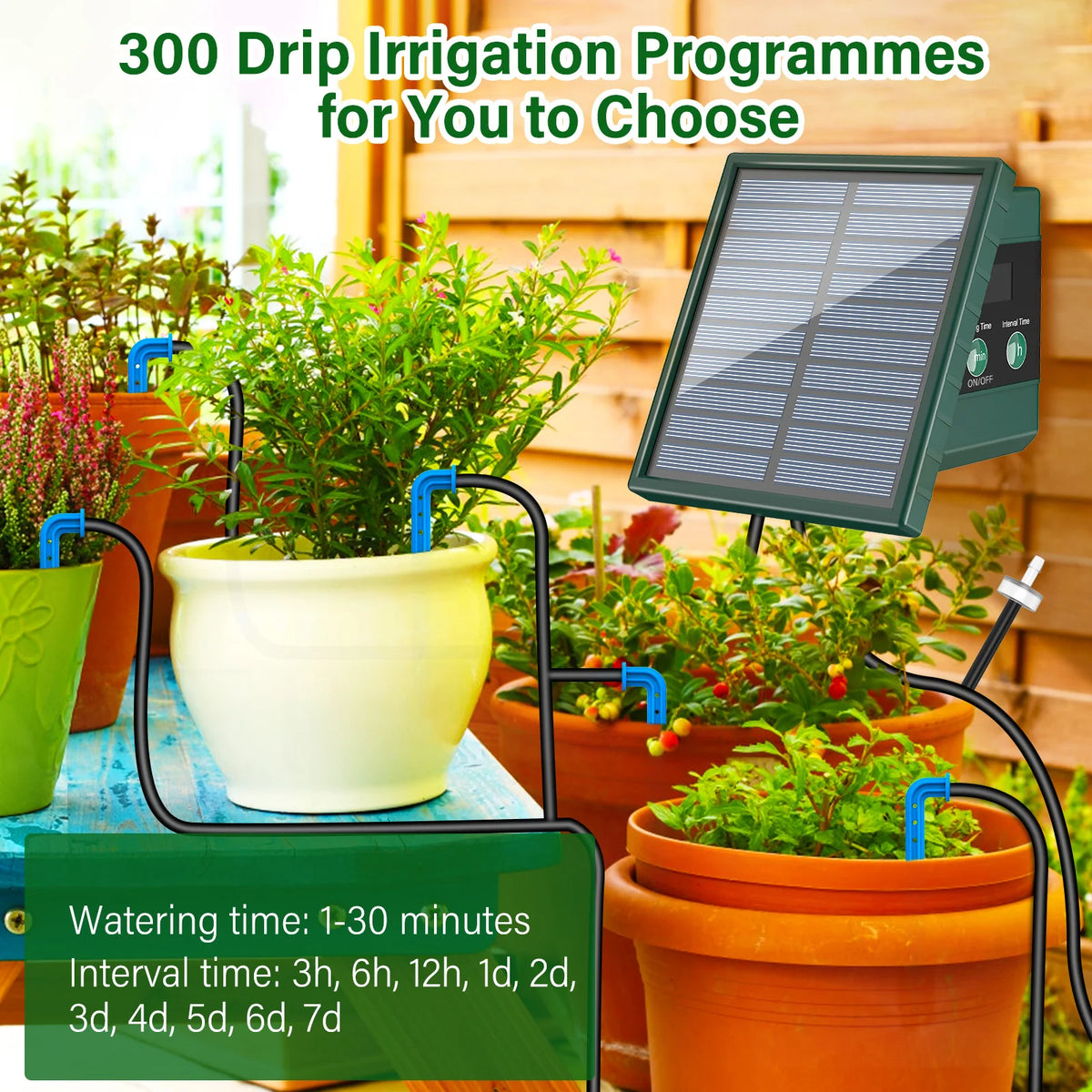 Solar Automatic Drip Irrigation System for Garden Plants