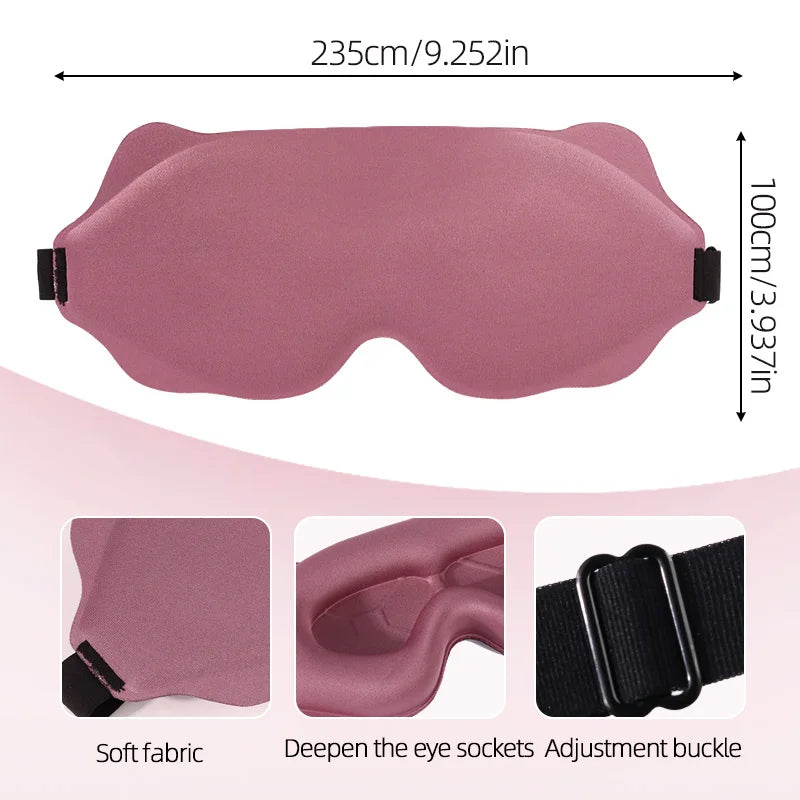 3D Contoured Sleep Mask, Molded Cup Blackout Eye Mask for Men and Women