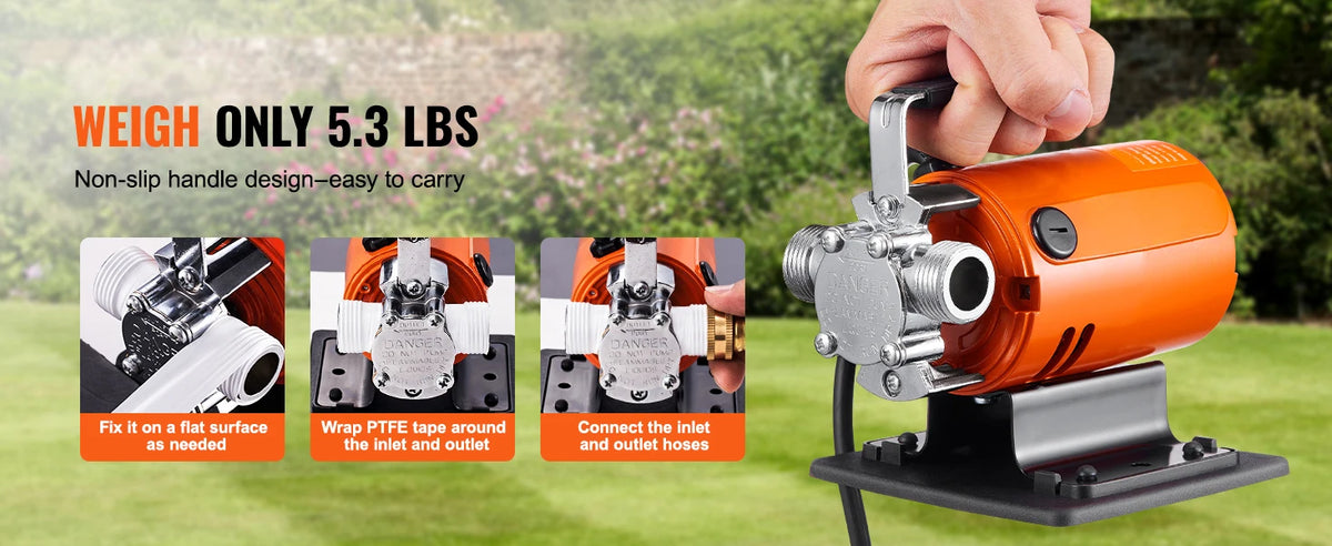 SucceBuy Water Transfer Pump 120V 360GPH 1/10 HP, Portable Utility Pump