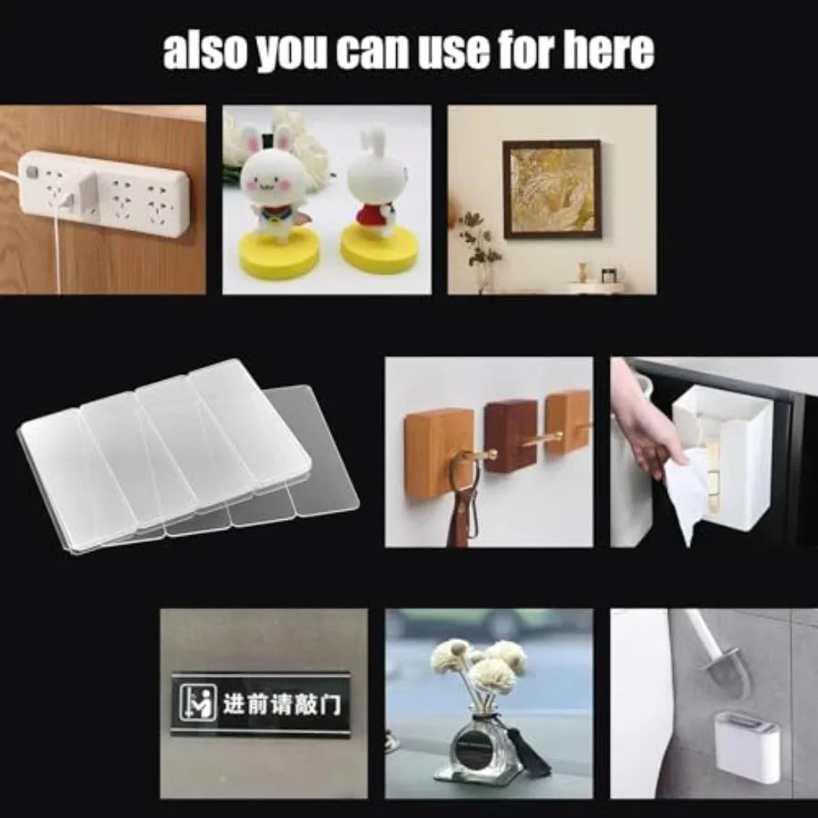 Clear Double-Sided Mounting Tape, Reusable Heavy-Duty Transparent Adhesive Tape