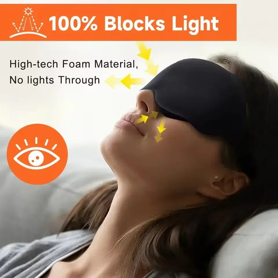 3D Contoured Sleep Mask, Molded Cup Blackout Eye Mask for Men and Women