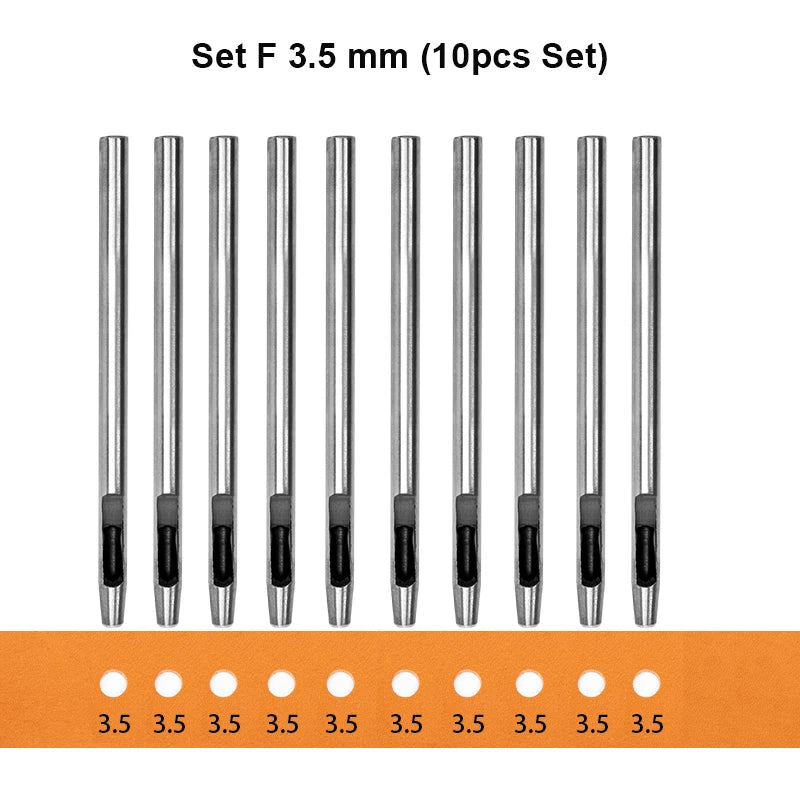 WUTA Basic Series 5-15 Pcs Leather Hollow Punch Set Round Hole Steel DIY Craft Working Tools for Watch Band,Fabric,Plastics,Gask