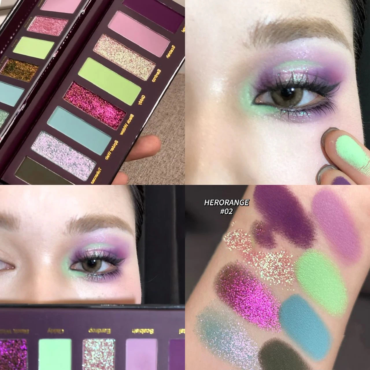 8 Colors Diamond Pearl Punk Green Eyeshadow Halloween Makeup Palette Waterproof Matte Smoky Polarized Green Eye Shadow Palette