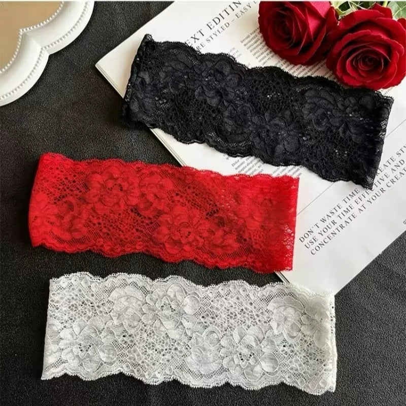 Wide Lace Elastic Headband