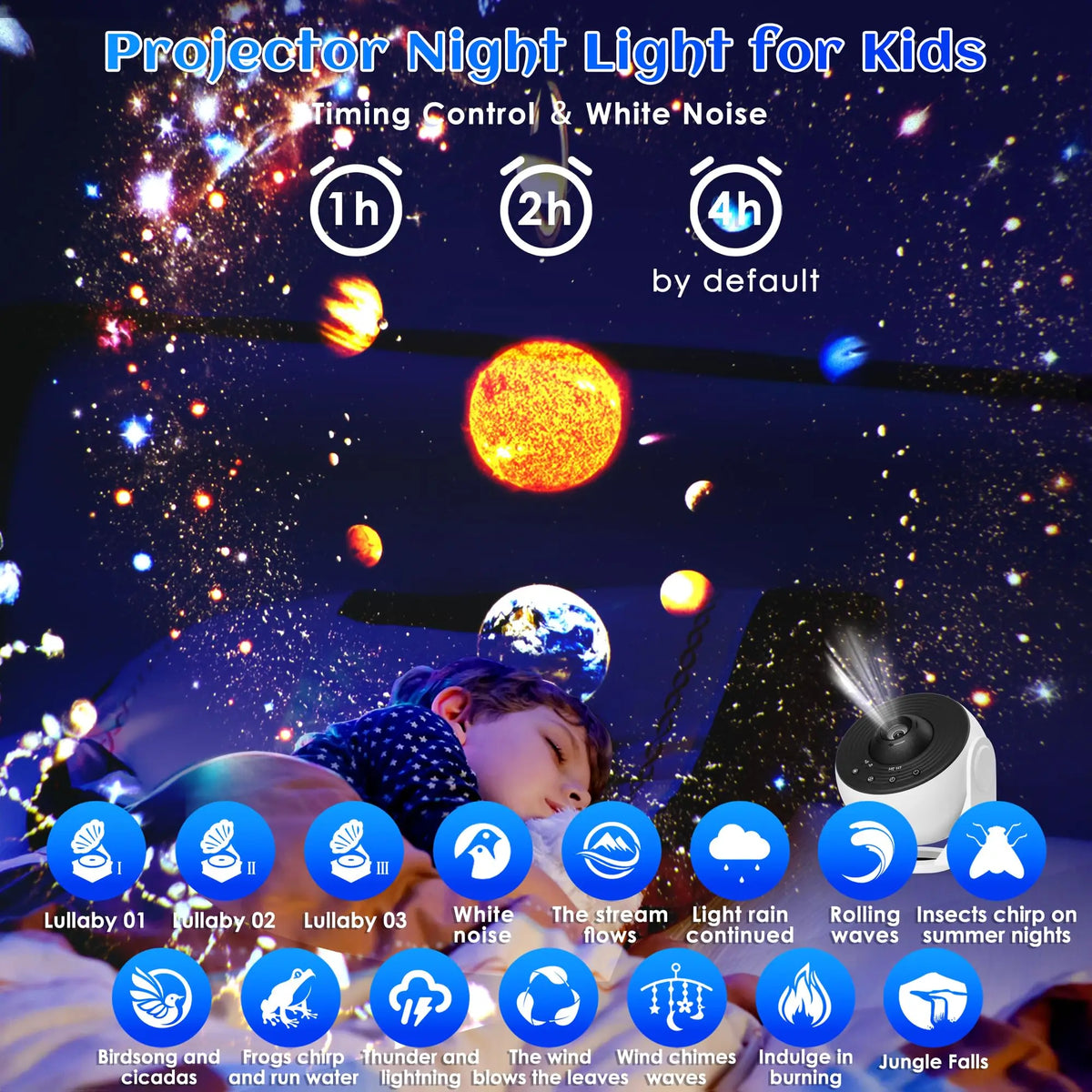 Galaxy Star Projector with 12 Film Discs