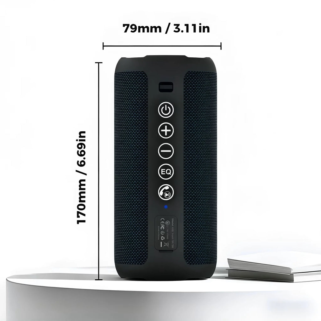 24W Portable Bluetooth Speaker, IPX7 Waterproof with LED Lights