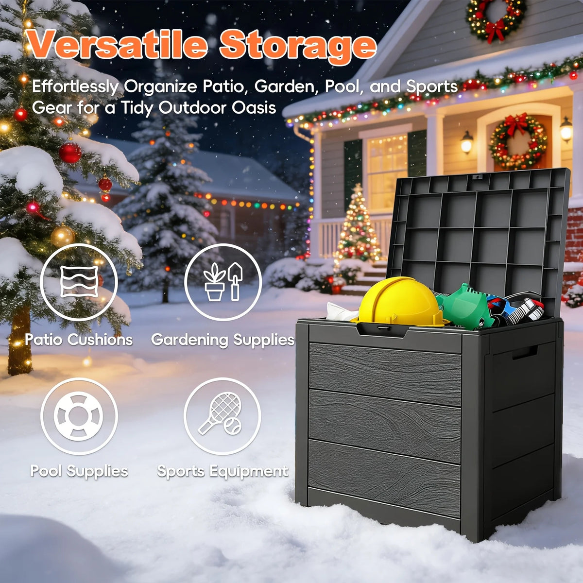 35 Gallon Lockable Resin Deck Box